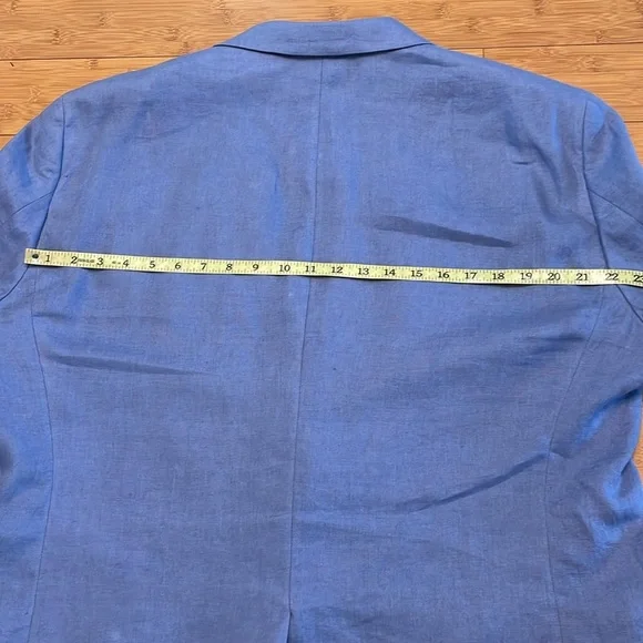 Lauren Ralph Lauren Linen Blazer Sz XL 48R Blue Classic Old Money Single Breast - Picture 15 of 15